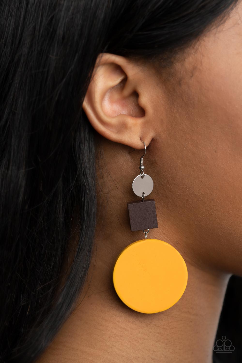 Modern Materials ~ Yellow Paparazzi Earrings