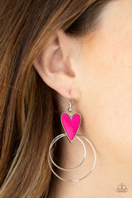 Load image into Gallery viewer, Happily Ever Hearts Pink - Paparazzi Earrings
