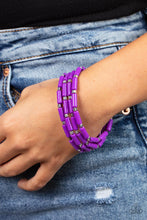 Load image into Gallery viewer, Radiantly Retro - Purple Paparazzi Bracelet
